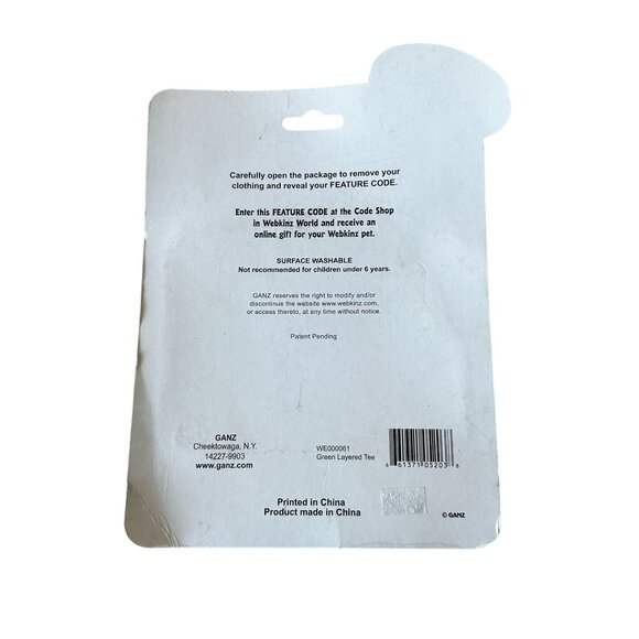 Webkinz Green Layered Tee Shirt Star Red Striped Sleeve NEW Dog Cat Code Clothes - Picture 3 of 3